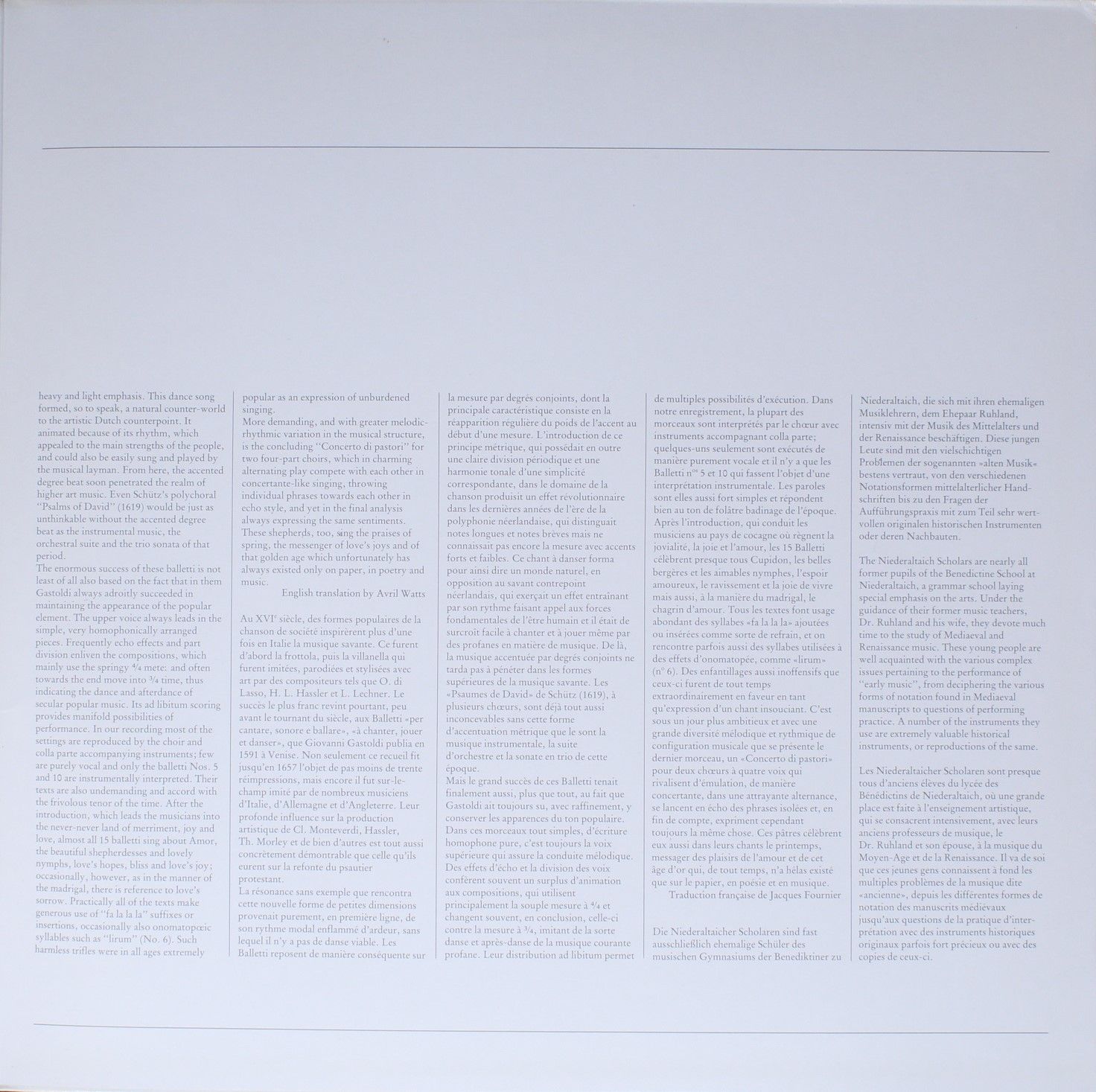 RCA Red Seal RL 30771 - Giovanni Gastoldi, Niederaltaicher Schol - Image 4