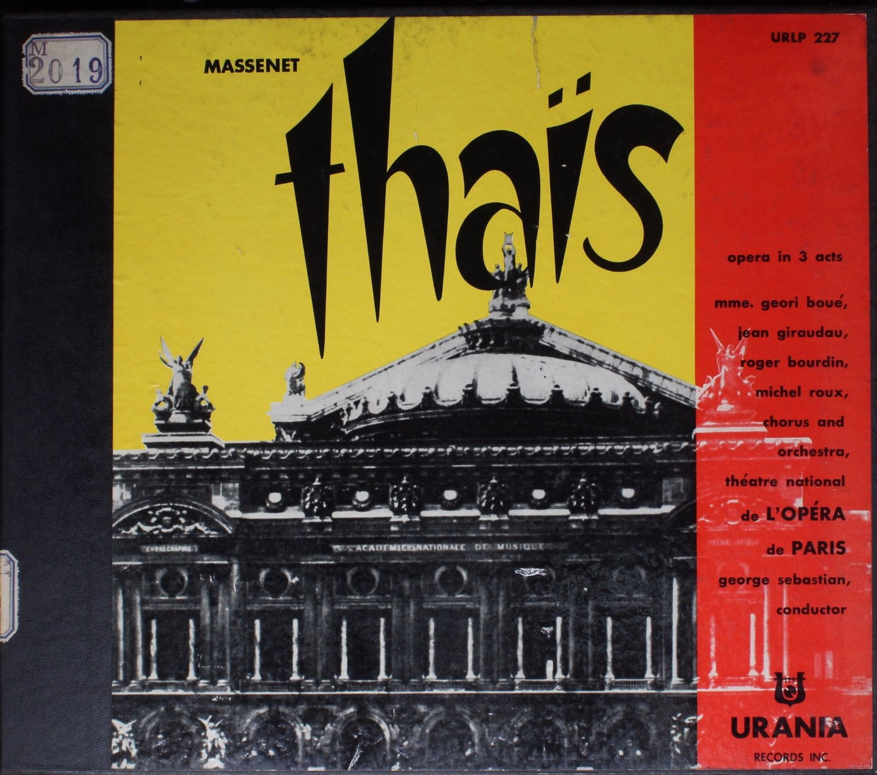 Urania Records (3) URLP 227 - Jules Massenet, Geori Boué, Jean G