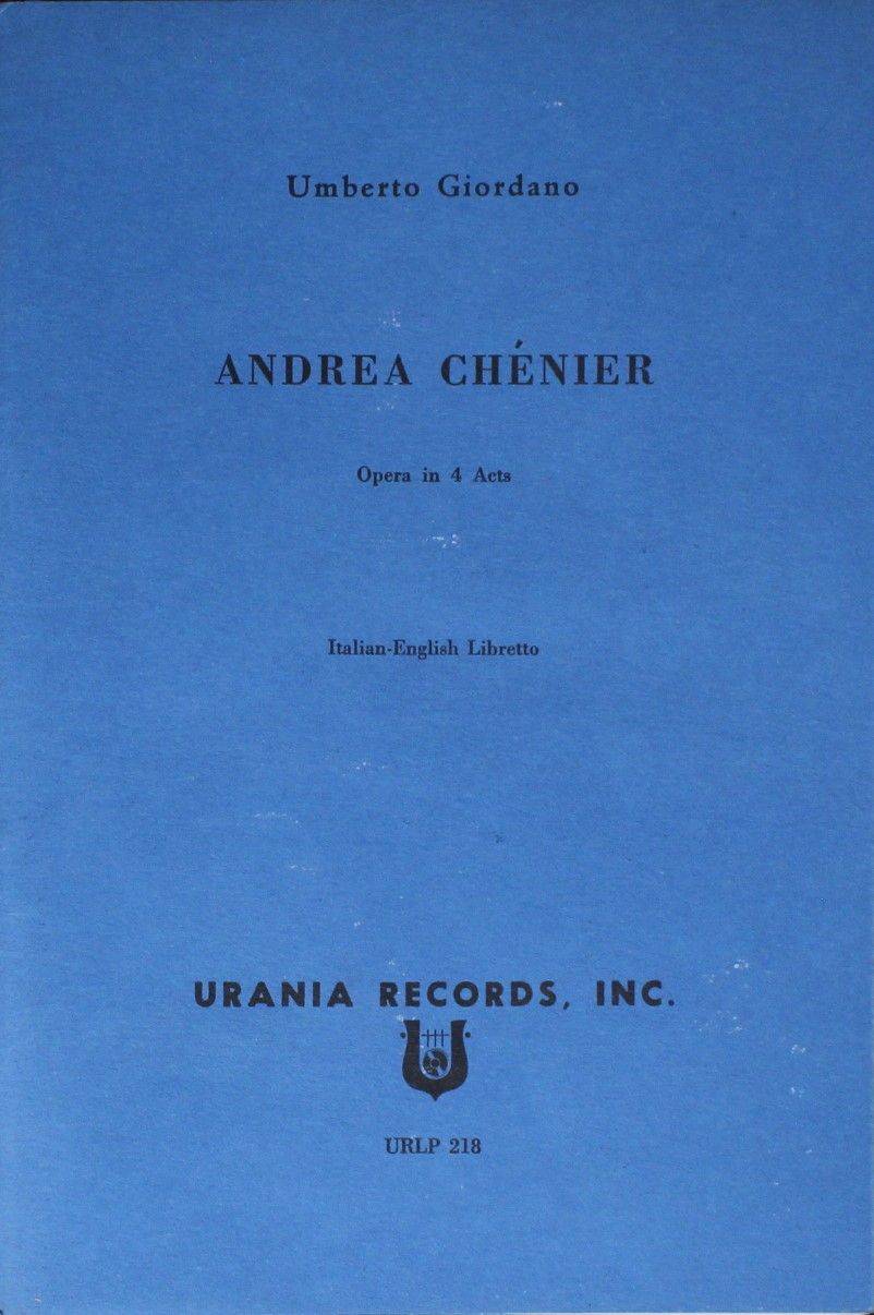 Urania Records (3) URLP 218 - Umberto Giordano, Franca Sacchi (2 - Image 3