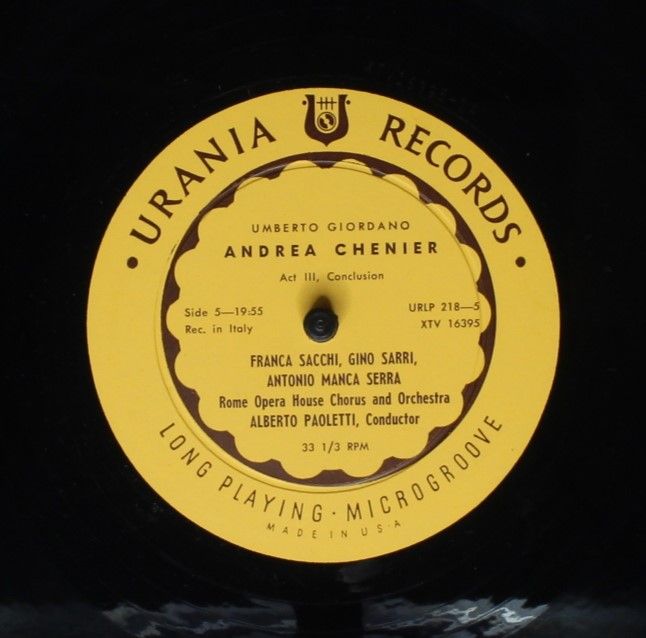 Urania Records (3) URLP 218 - Umberto Giordano, Franca Sacchi (2 - Image 7