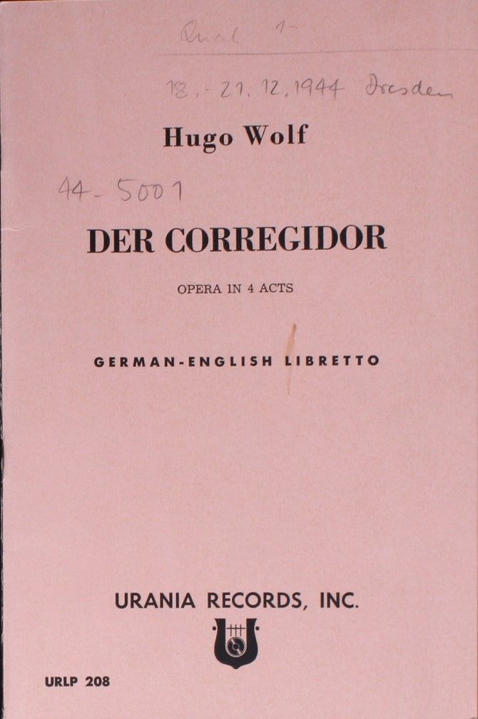 Urania Records (3) URLP-208 - Hugo Wolf - Der Corregidor - Image 3