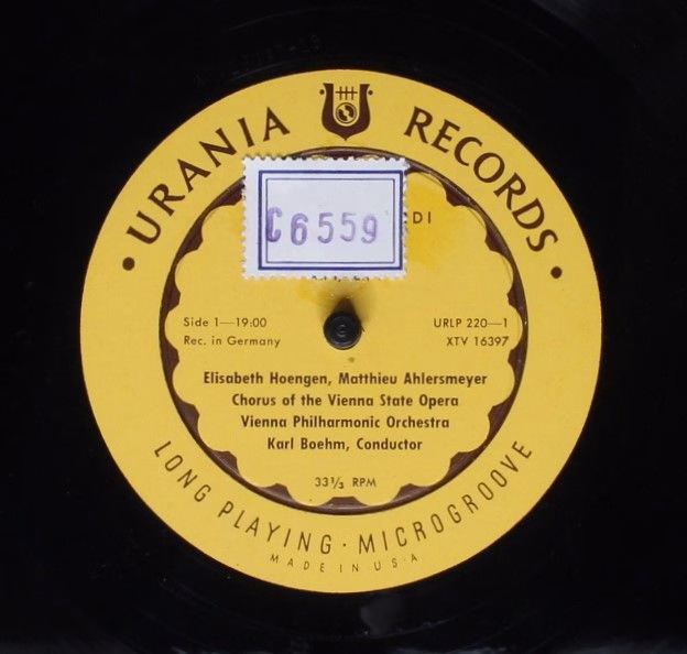 Urania Records (3) URLP 220 - Giuseppe Verdi, Elisabeth Höngen, - Image 3