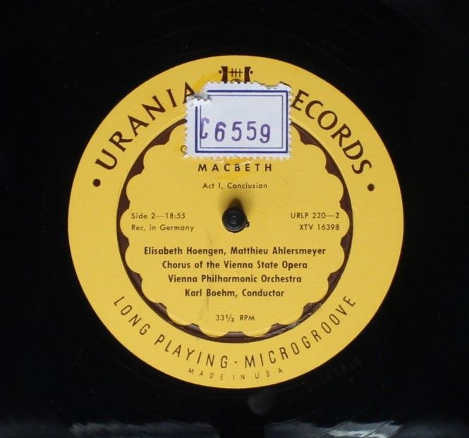 Urania Records (3) URLP 220 - Giuseppe Verdi, Elisabeth Höngen, - Image 6