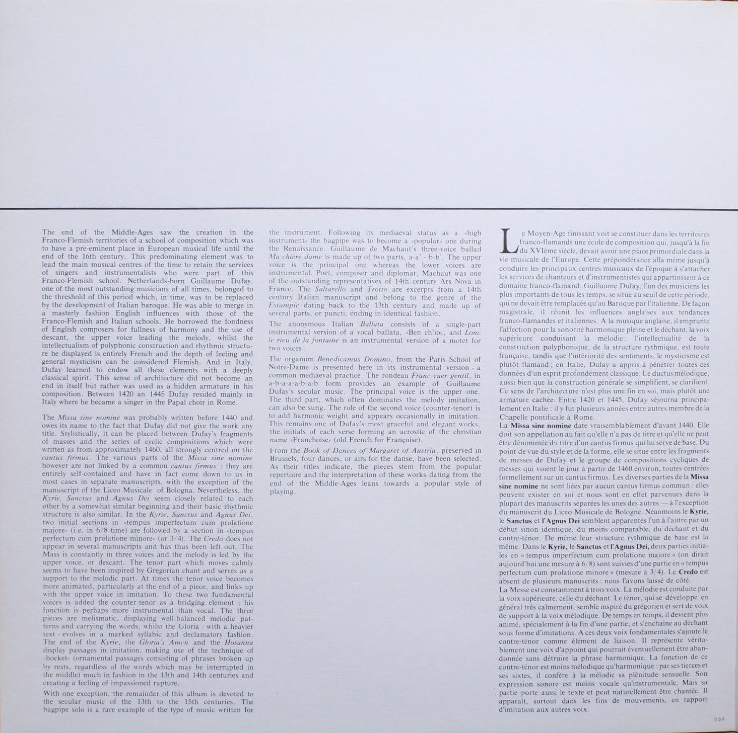 Harmonia Mundi HMU 939 - Guillaume Dufay, Clemencic Consort - Mi - Image 3
