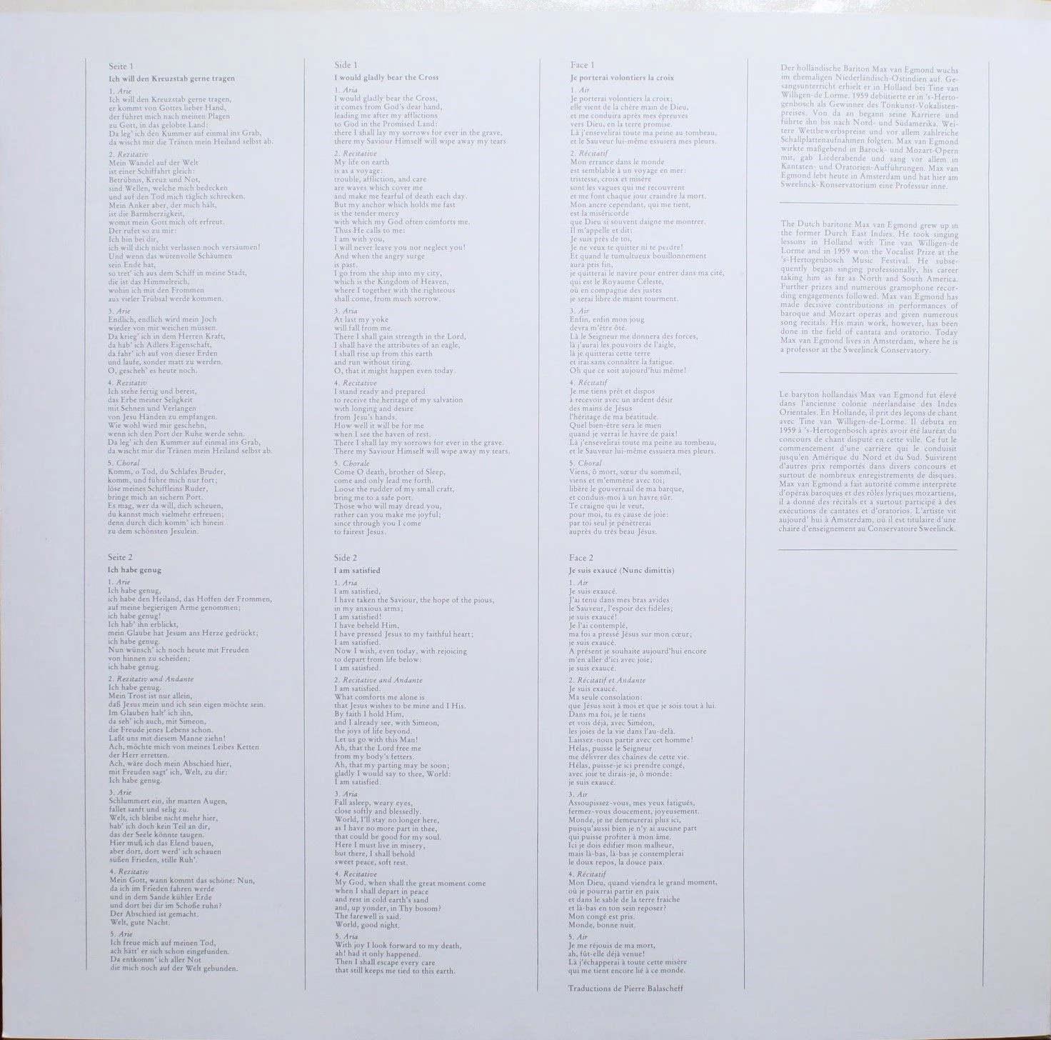 RCA RL 30387 - Johann Sebastian Bach, Max van Egmond, Baroque Or - Image 3