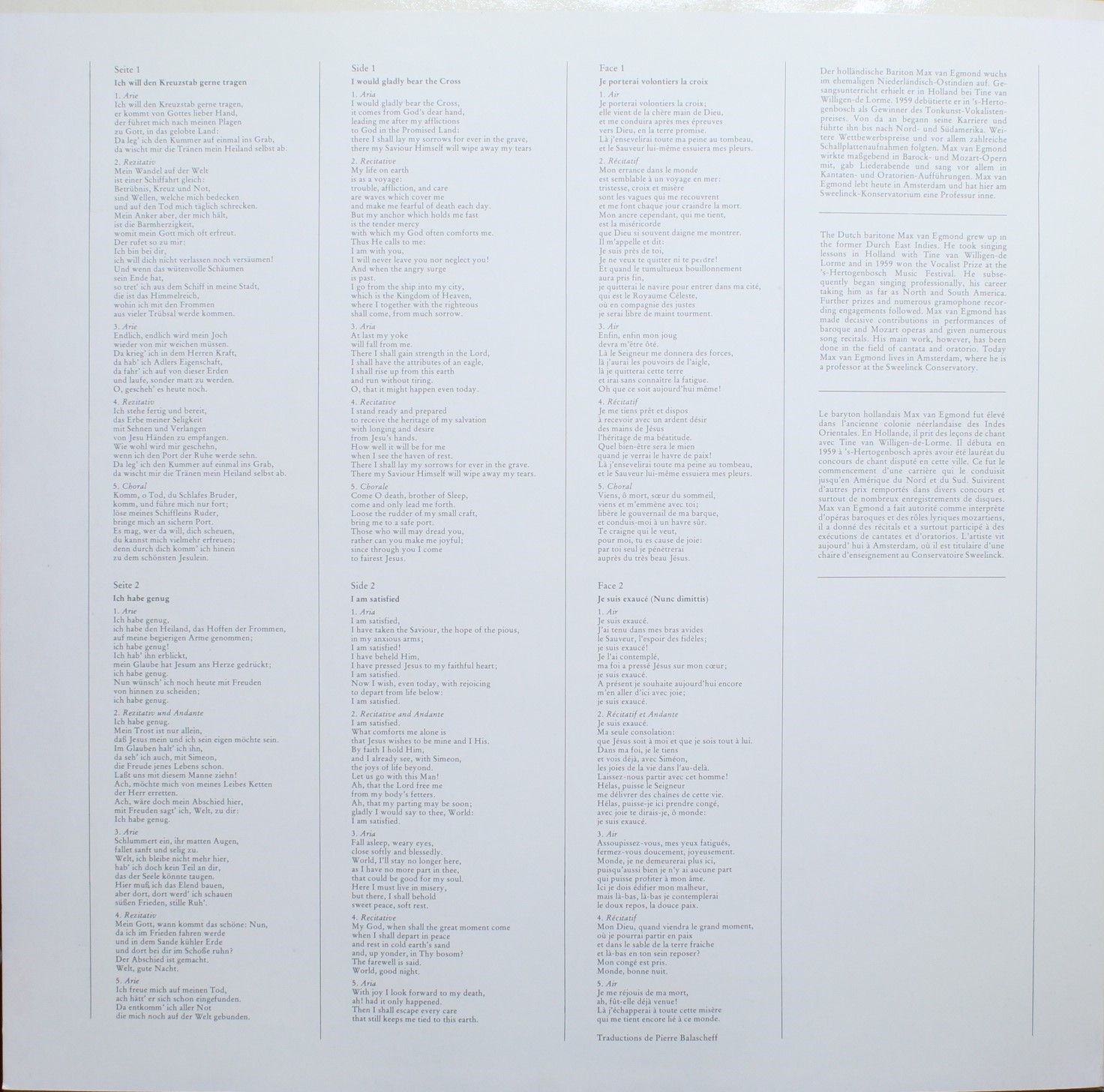 RCA RL 30387 - Johann Sebastian Bach, Max van Egmond, Baroque Or - Image 3