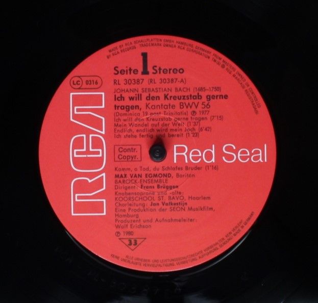RCA RL 30387 - Johann Sebastian Bach, Max van Egmond, Baroque Or - Image 5