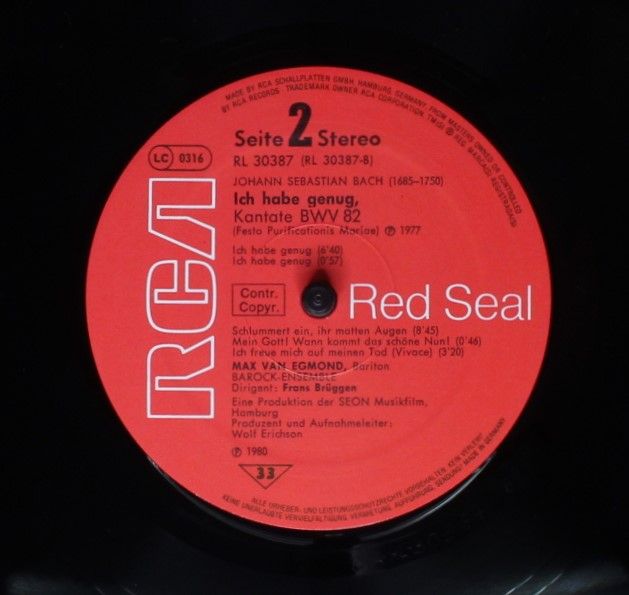 RCA RL 30387 - Johann Sebastian Bach, Max van Egmond, Baroque Or - Image 6