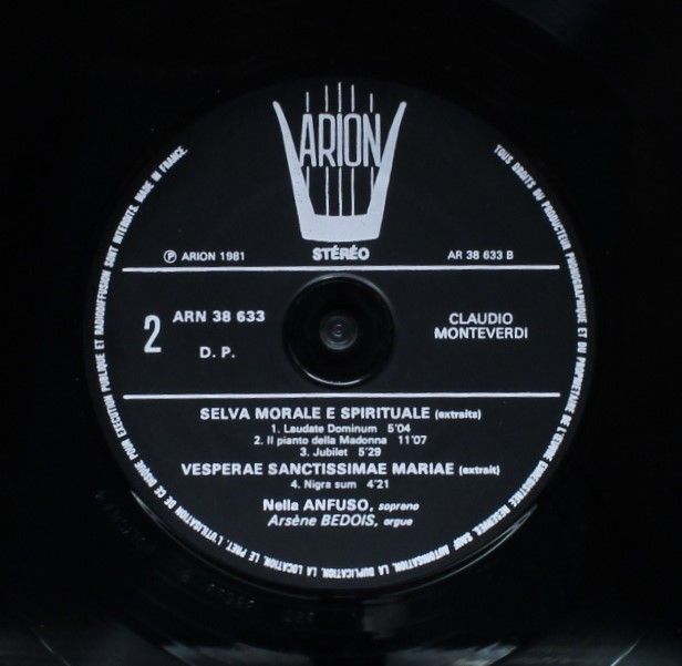ARION ARN 38633 - Claudio Monteverdi, Nella Anfuso, Arsène Bedoi - Image 6