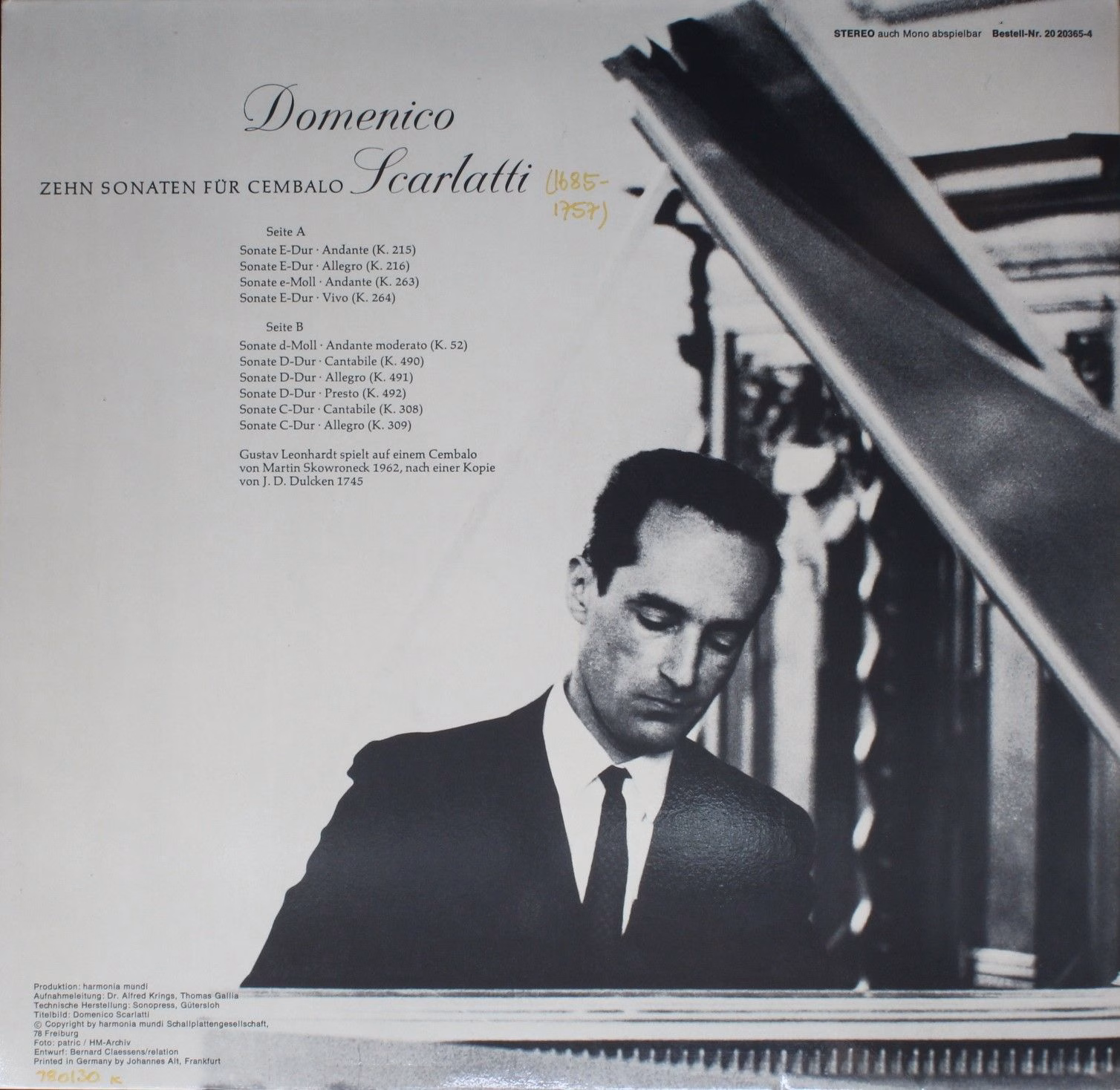 BASF 20 20365-4 - Domenico Scarlatti, Gustav Leonhardt - Zehn So - Image 2