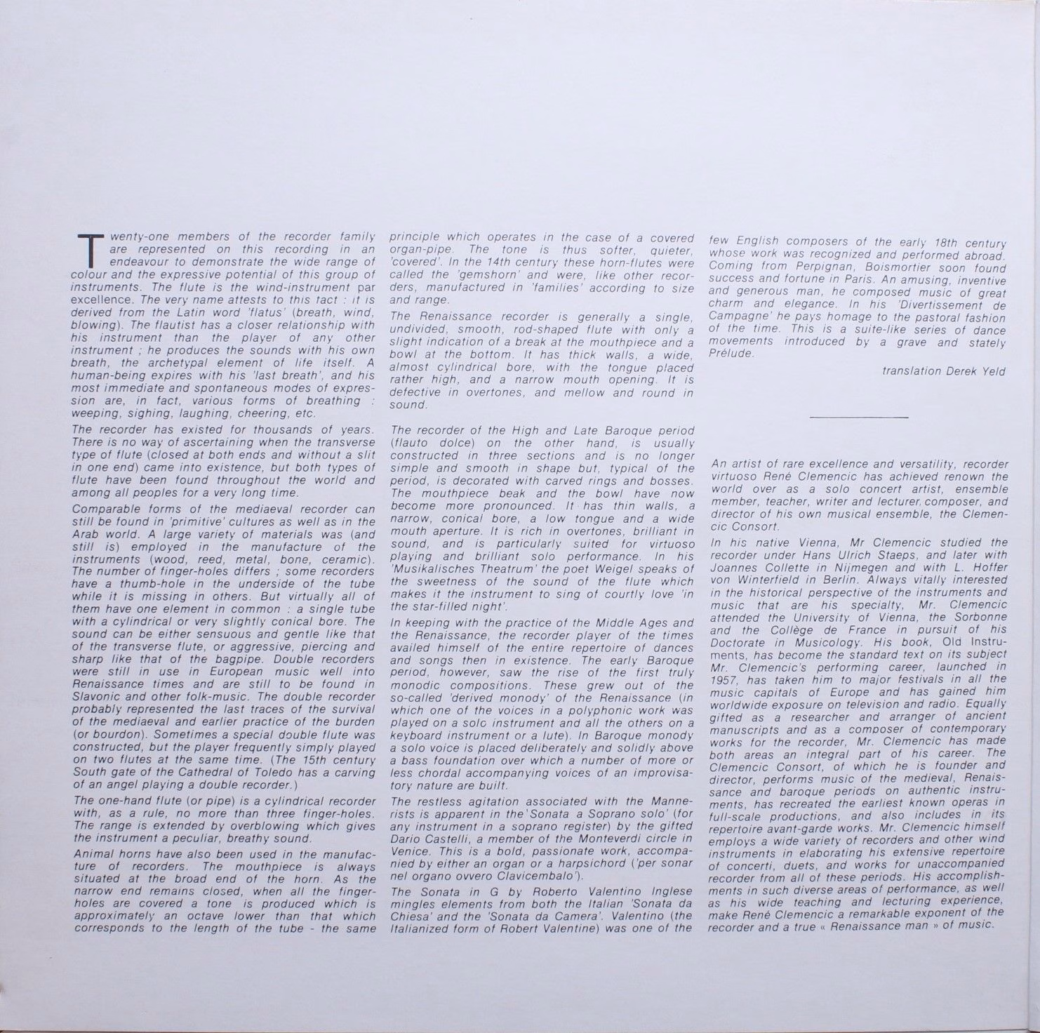 Harmonia Mundi HM 384 - René Clemencic - René Clemencic Et Ses F - Image 3