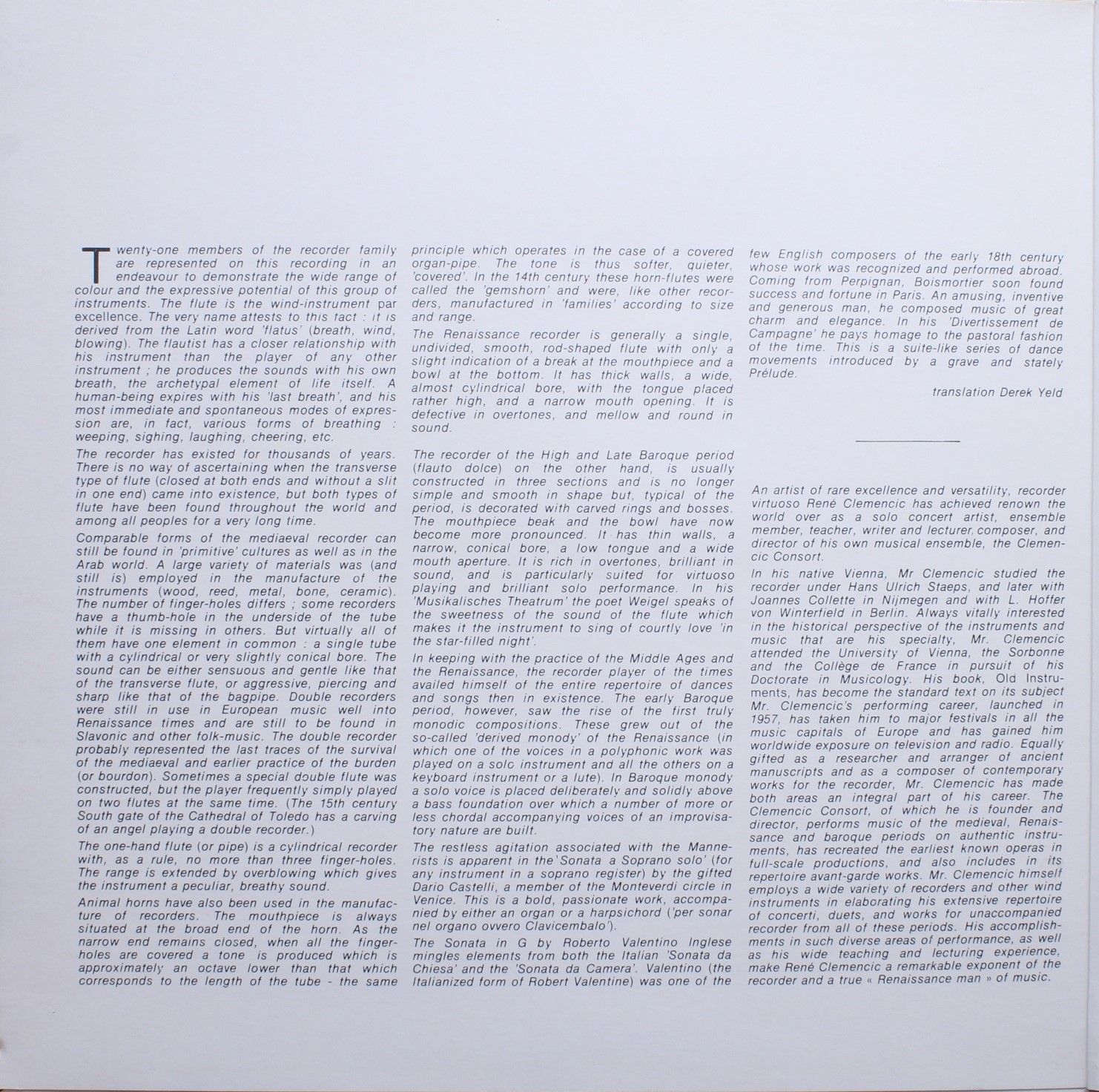 Harmonia Mundi HM 384 - René Clemencic - René Clemencic Et Ses F - Image 3