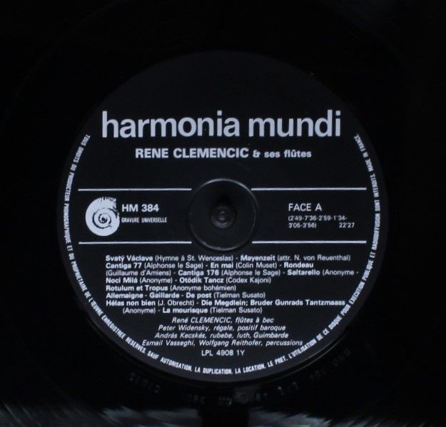 Harmonia Mundi HM 384 - René Clemencic - René Clemencic Et Ses F - Image 5