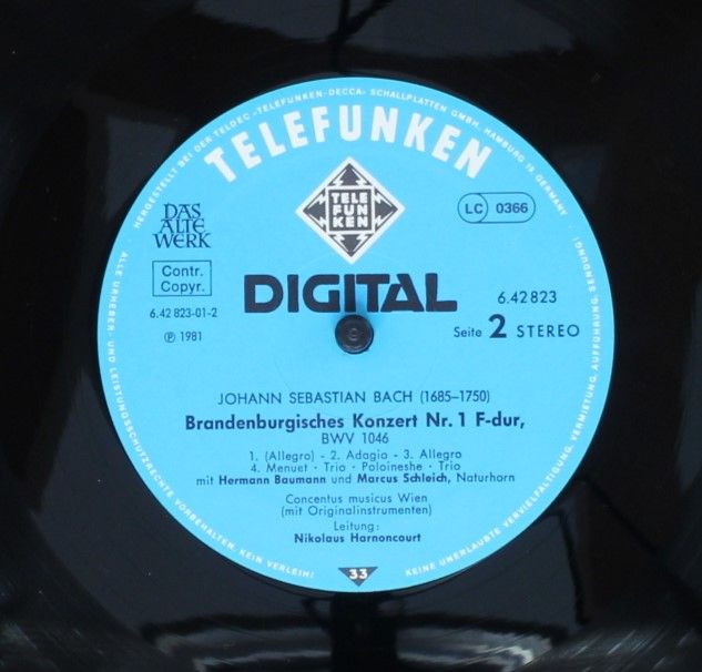 Telefunken 6.42823 AZ - Johann Sebastian Bach, Concentus Musicus - Image 6