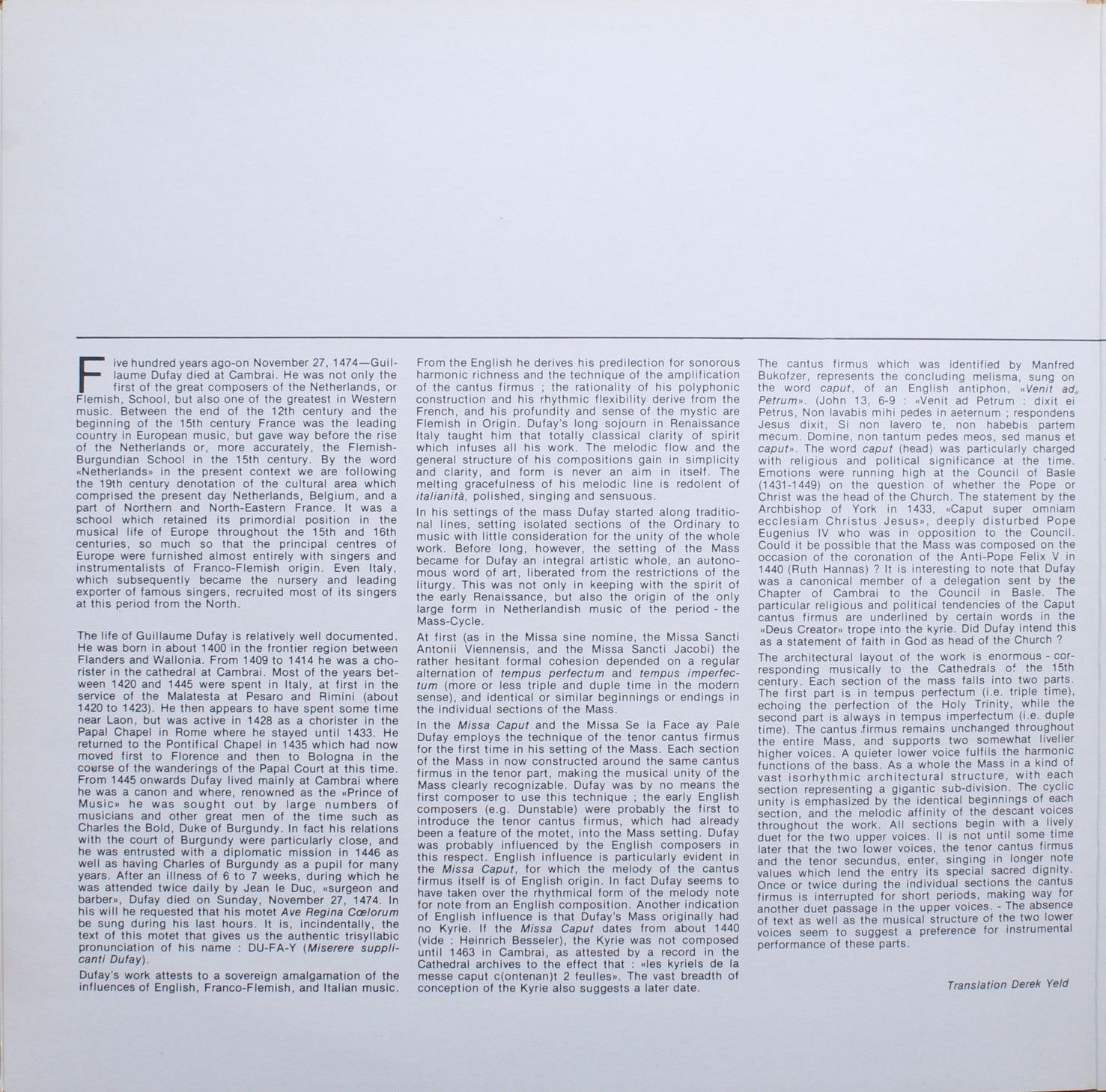 Harmonia Mundi HM 996 - Guillaume Dufay, Clemencic Consort - Mis - Image 3