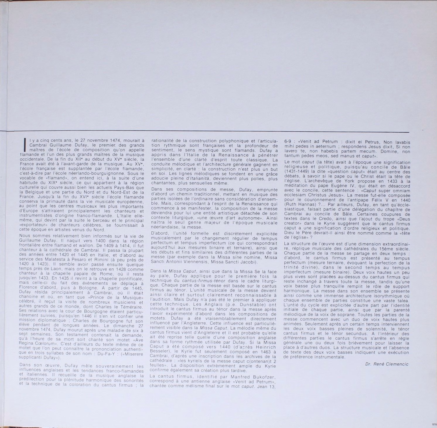 Harmonia Mundi HM 996 - Guillaume Dufay, Clemencic Consort - Mis - Image 4