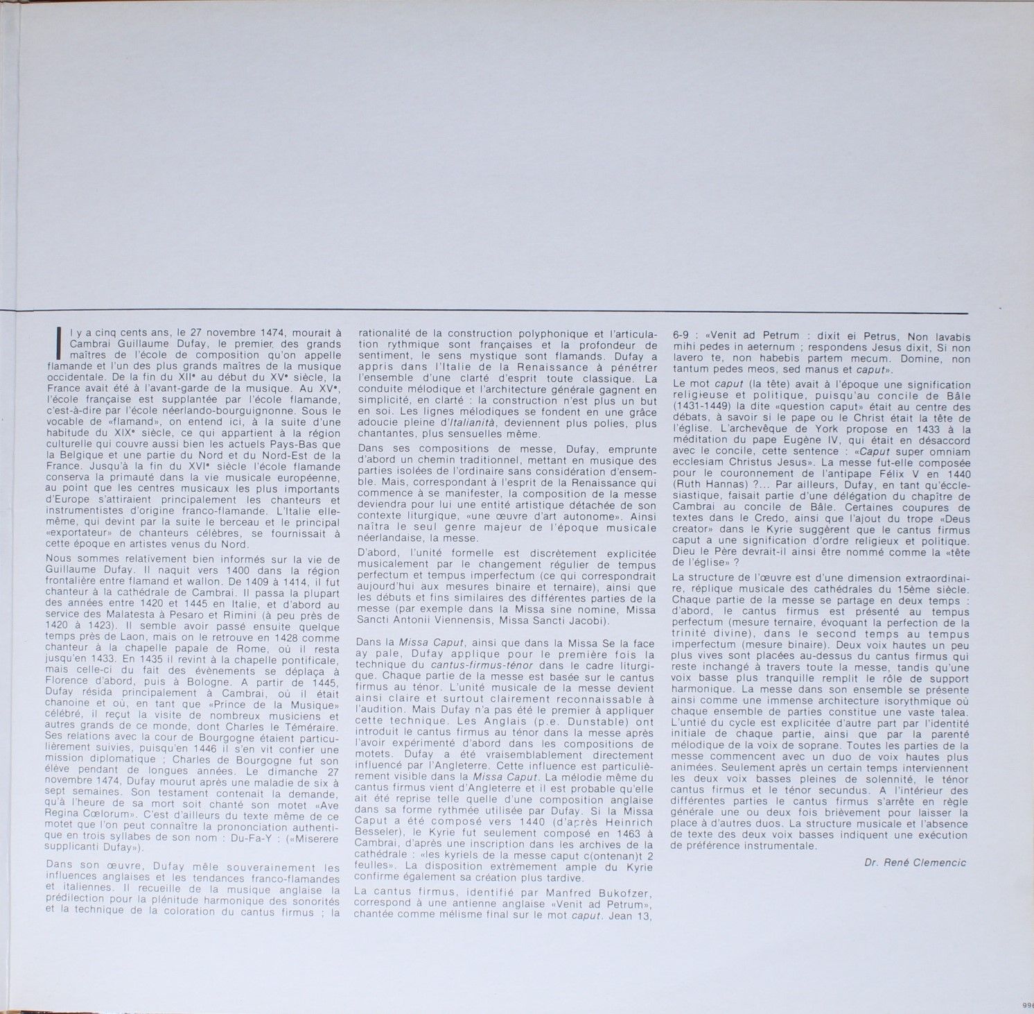 Harmonia Mundi HM 996 - Guillaume Dufay, Clemencic Consort - Mis - Image 4