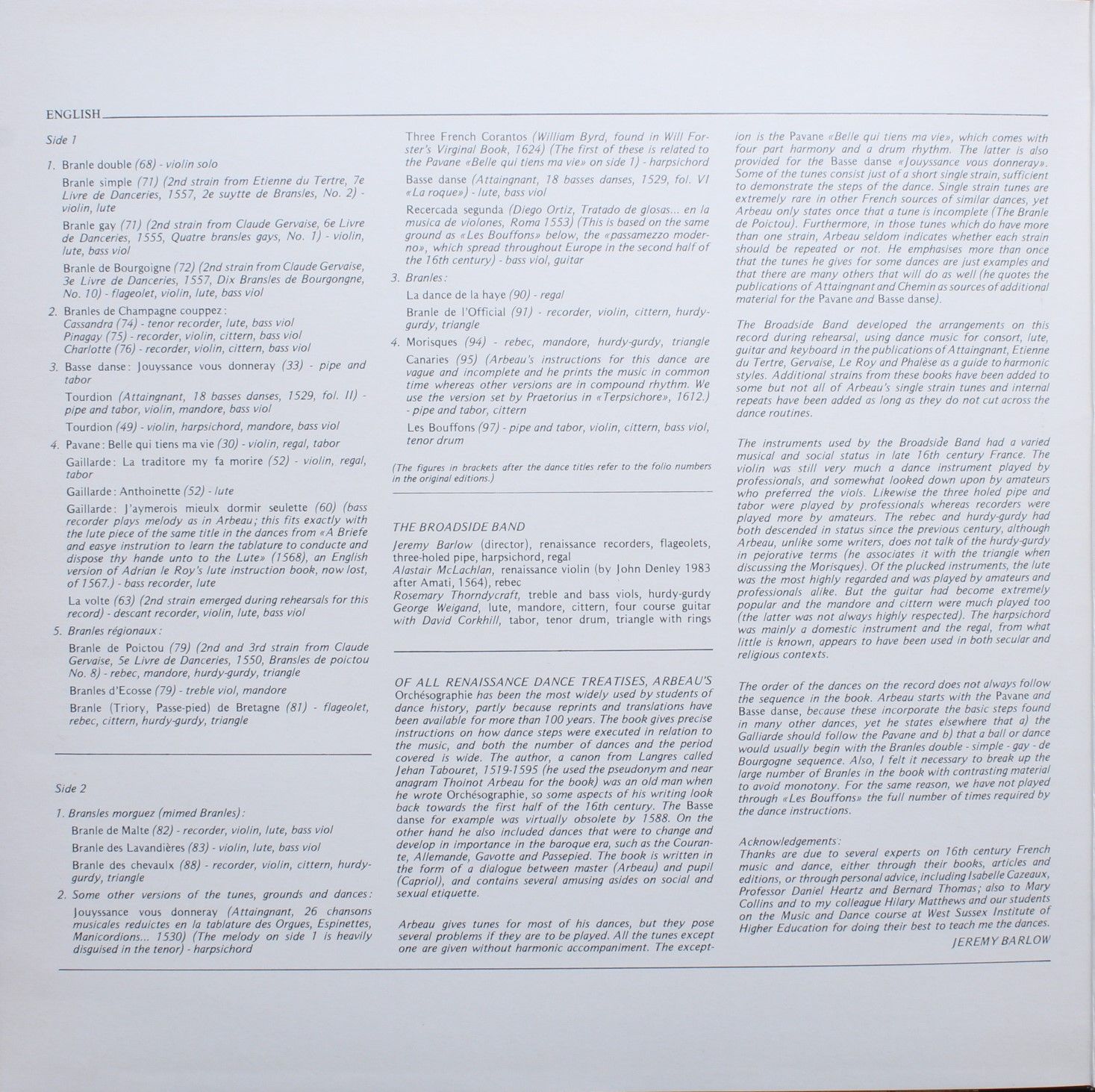 harmonia mundi France HMC 1152 - The Broadside Band, Jeremy Barl - Image 3