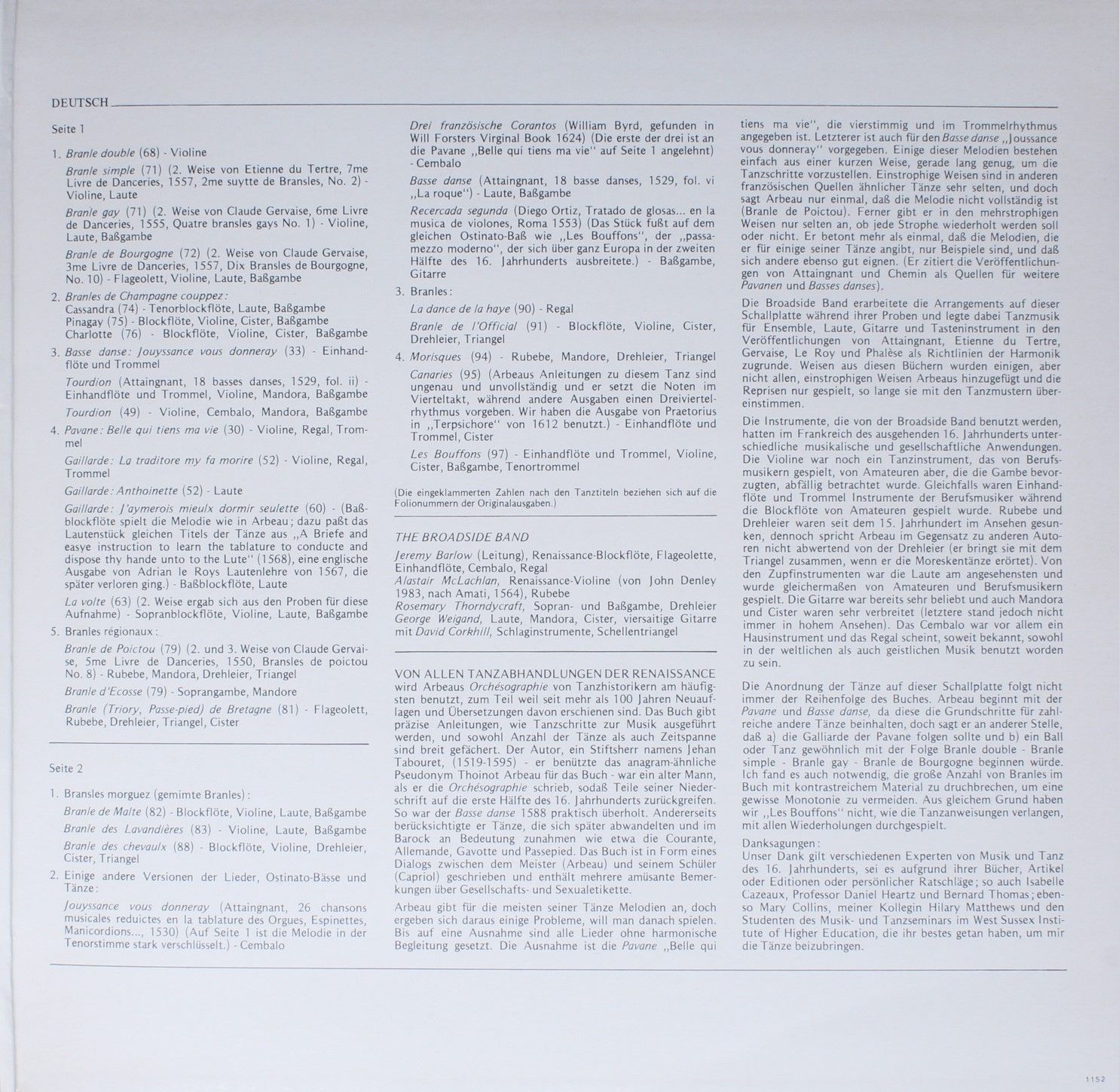 harmonia mundi France HMC 1152 - The Broadside Band, Jeremy Barl - Image 4