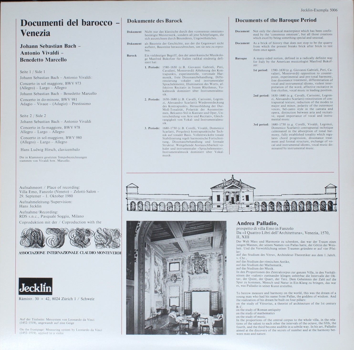 Jecklin Exempla 5006 - Johann Sebastian Bach, Hans Ludwig Hirsch - Image 2