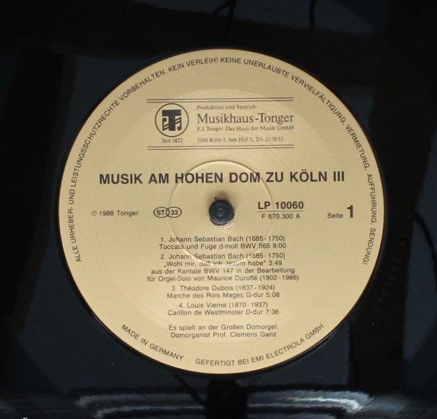 Musikhaus Tonger LP 10060 - Johann Sebastian Bach, César Franck, - Image 3