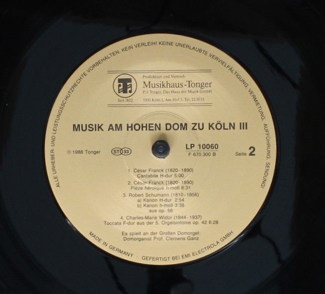 Musikhaus Tonger LP 10060 - Johann Sebastian Bach, César Franck, - Image 4