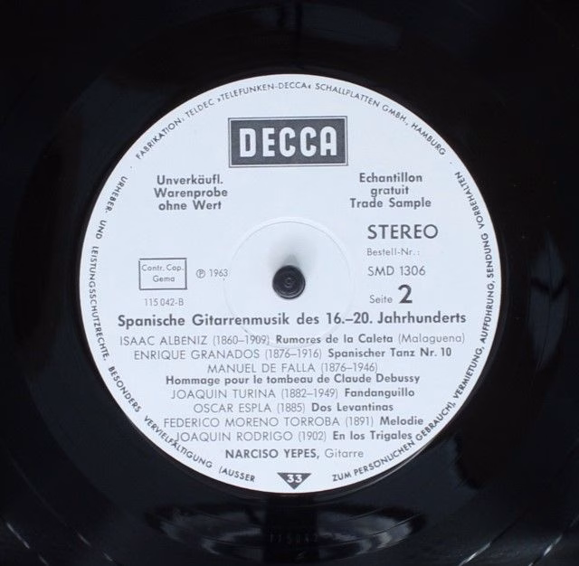 DECCA SMD 1306 - Narciso Yepes - Spanische Gitarrenmusik Aus Vie - Image 4