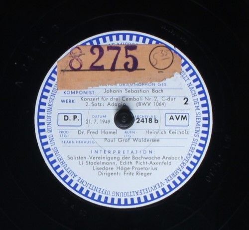 Archiv Produktion 2418 - Johann Sebastian Bach, Solistengemeinsc - Image 2