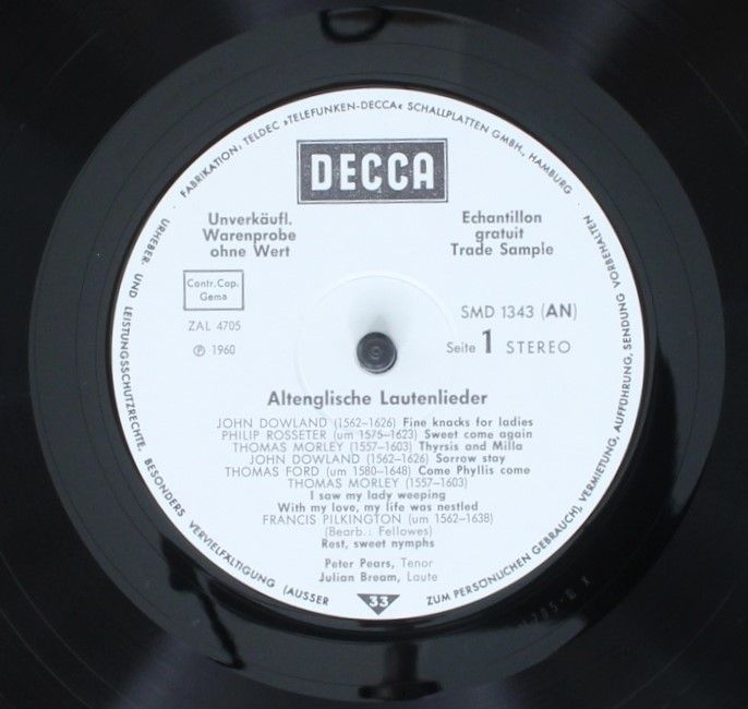 DECCA 6.41648 - John Dowland, Thomas Morley, Thomas Campion, Pet - Image 3