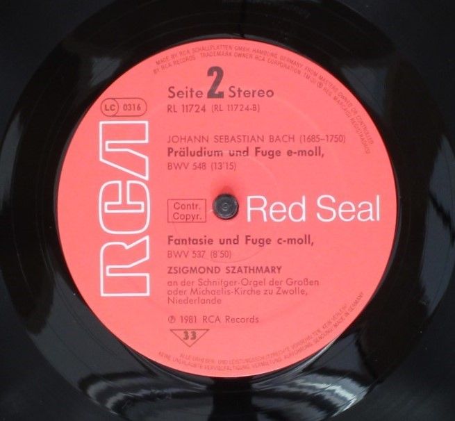 RCA RL 11724 - Johann Sebastian Bach, Zsigmond Szathmáry - Orgel - Image 4