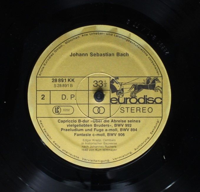 Eurodisc 28 891 KK - Johann Sebastian Bach, Edgar Krapp - Toccat - Image 4