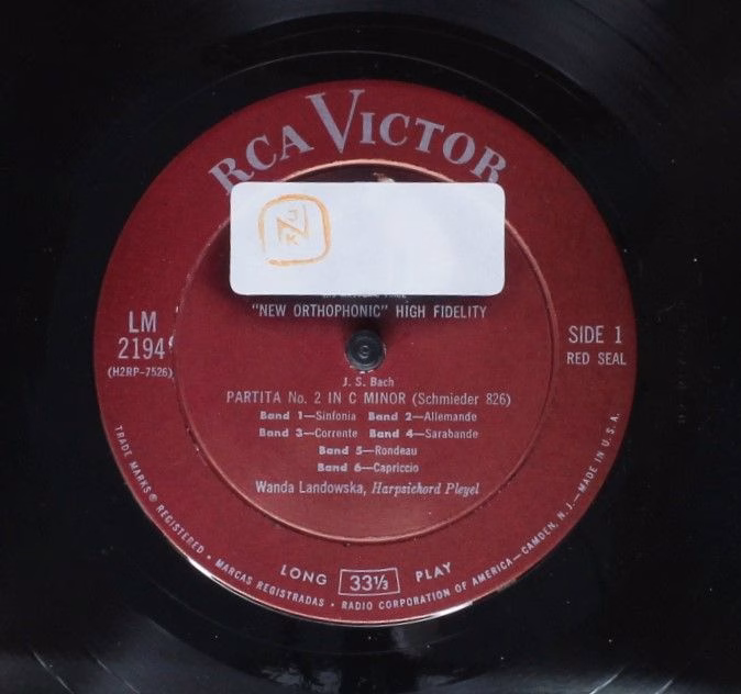RCA Red Seal LM-2194-C - Wanda Landowska, Johann Sebastian Bach, - Image 3