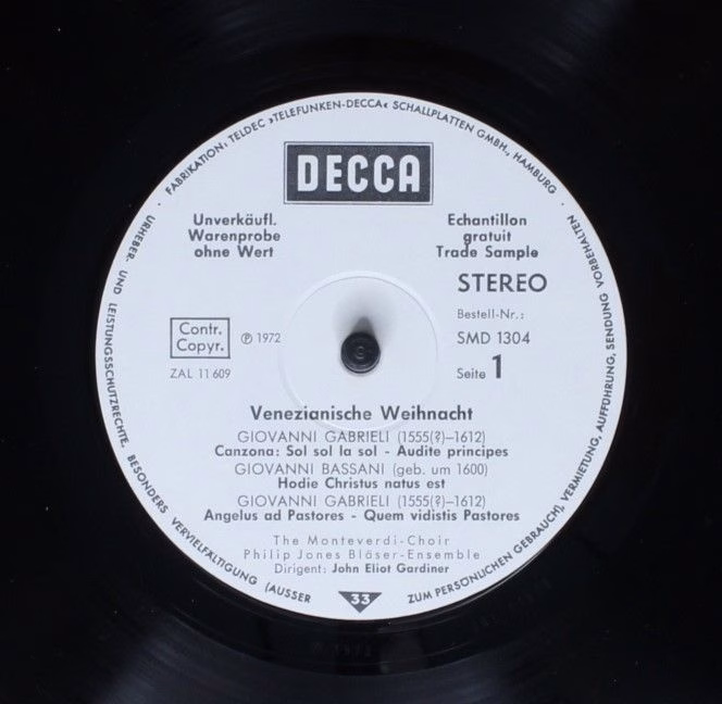 DECCA SMD 1304 - The Monteverdi Choir, Philip Jones Brass Ensemb - Image 3