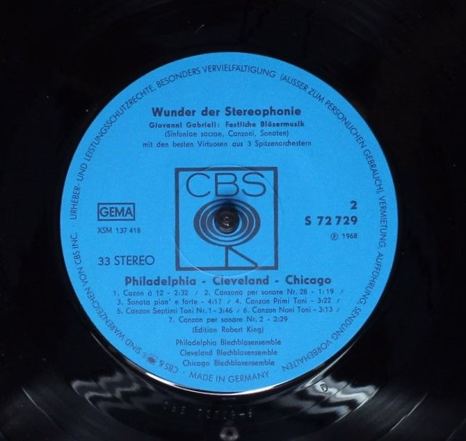 CBS S 72729 - Giovanni Gabrieli, Philadelphia Brass Ensemble, Cl - Image 4