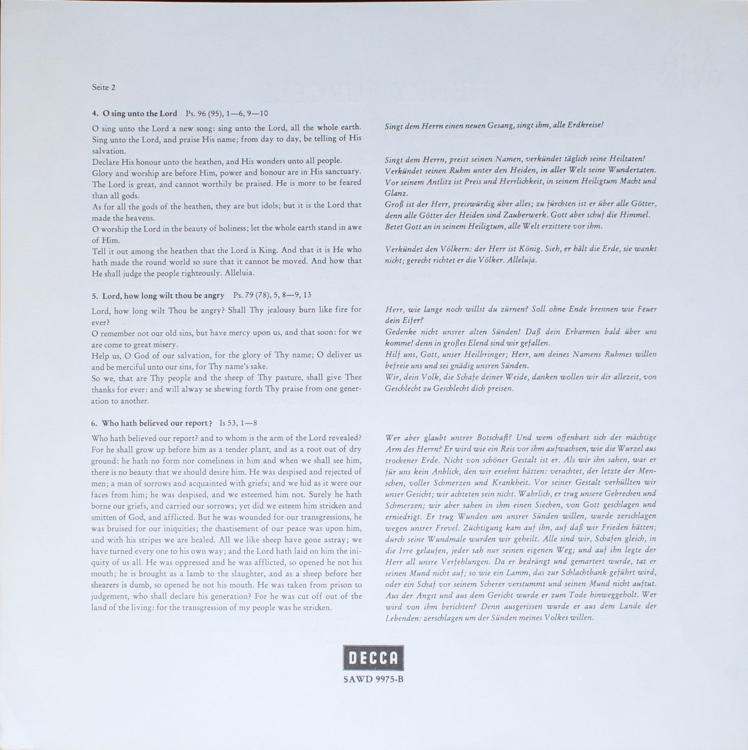 DECCA SAWD 997 5-B - Henry Purcell, St. John's College Choir - M - Image 6