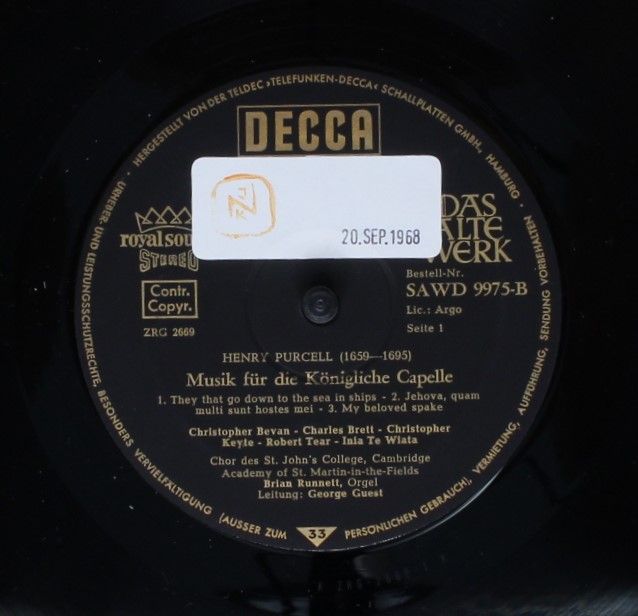 DECCA SAWD 997 5-B - Henry Purcell, St. John's College Choir - M - Image 7
