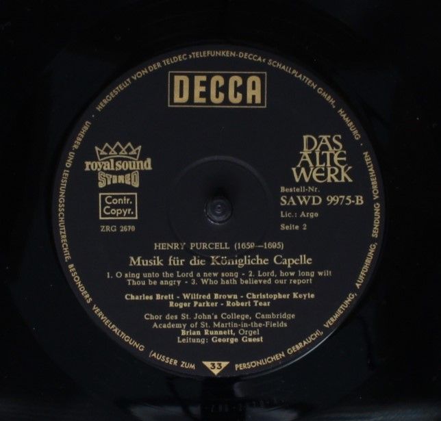 DECCA SAWD 997 5-B - Henry Purcell, St. John's College Choir - M - Image 8