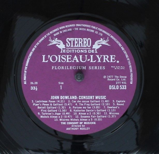 L'Oiseau-Lyre DSLO 533 - John Dowland, The Consort Of Musicke - - Image 3