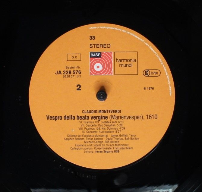Deutsche Harmonia Mundi JA 228 576 - Claudio Monteverdi - Vespro - Image 7