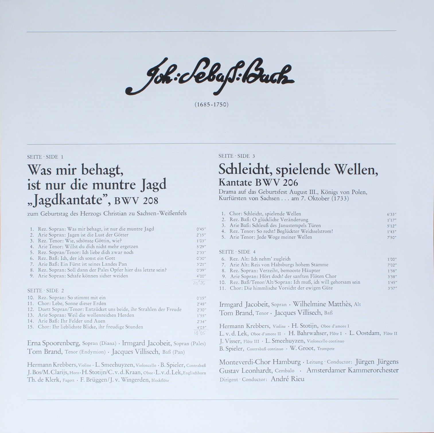 Telefunken 6.35370 - Johann Sebastian Bach, Erna Spoorenberg, Ja - Image 3