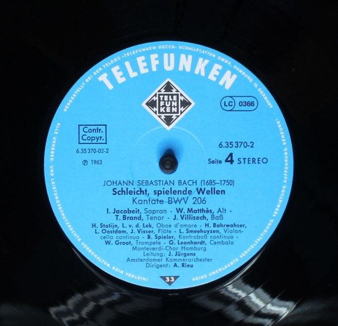 Telefunken 6.35370 - Johann Sebastian Bach, Erna Spoorenberg, Ja - Image 8