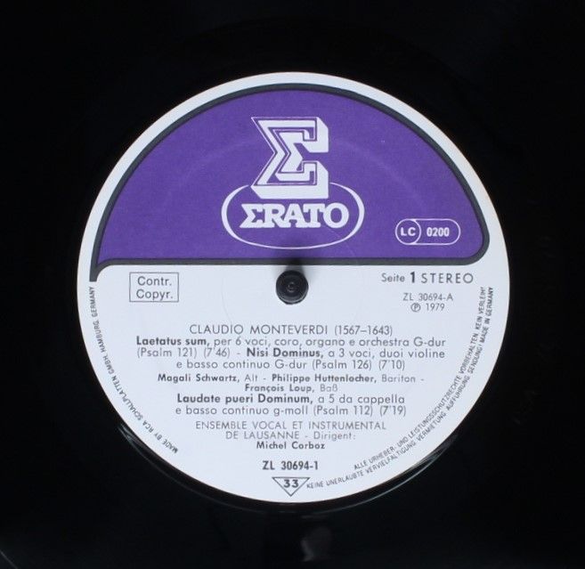 Erato ZL 30694 - Claudio Monteverdi, Ensemble Vocal Et Instrumen - Image 4