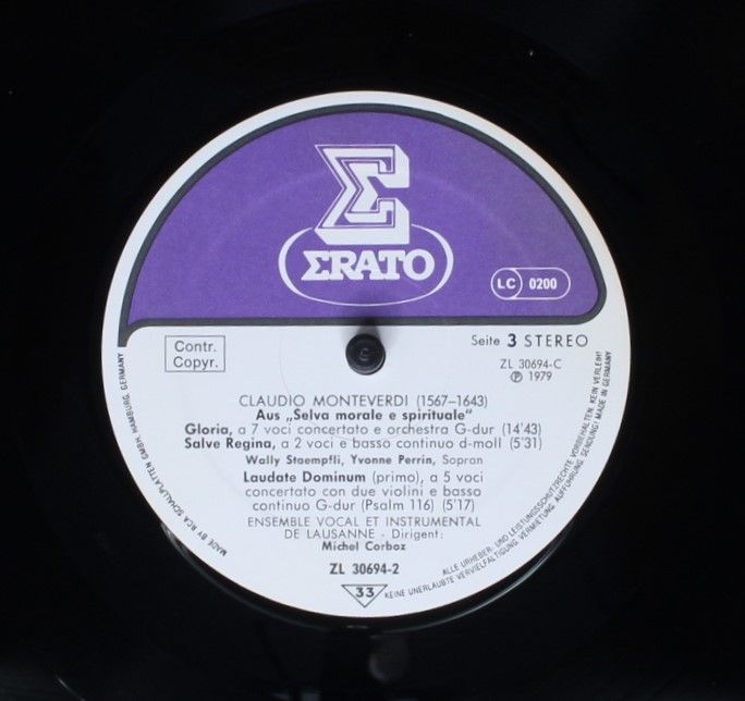 Erato ZL 30694 - Claudio Monteverdi, Ensemble Vocal Et Instrumen - Image 6