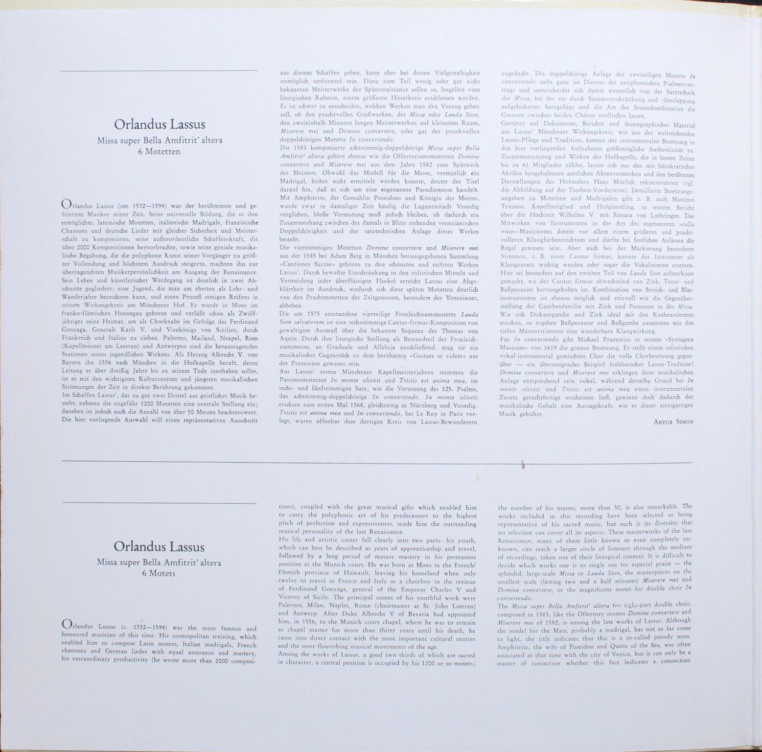 Archiv Produktion 198 476 - Roland de Lassus, Regensburger Domch - Image 3