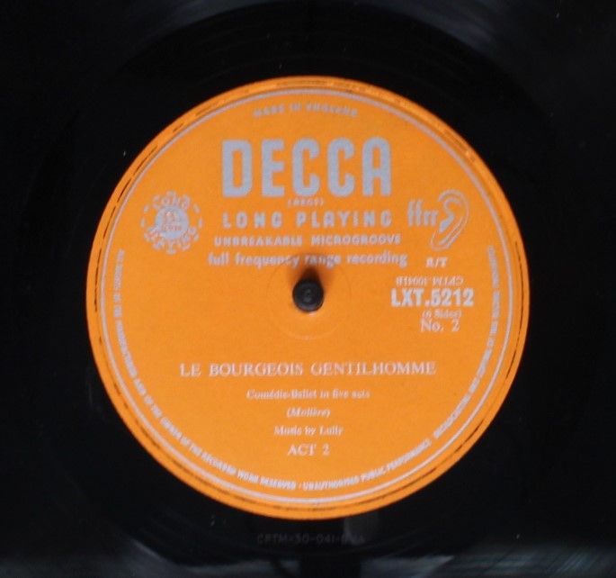 DECCA LXT 5211-3 - Molière, Jean-Baptiste Lully - Le Bourgeois G - Image 5