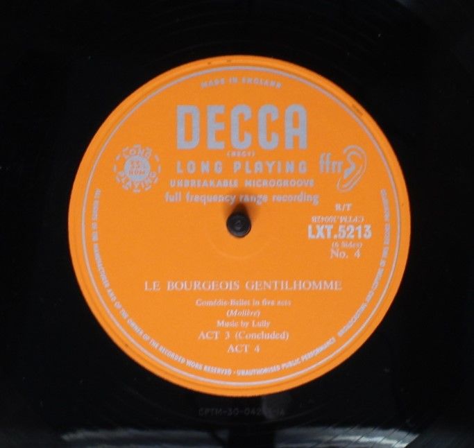 DECCA LXT 5211-3 - Molière, Jean-Baptiste Lully - Le Bourgeois G - Image 7