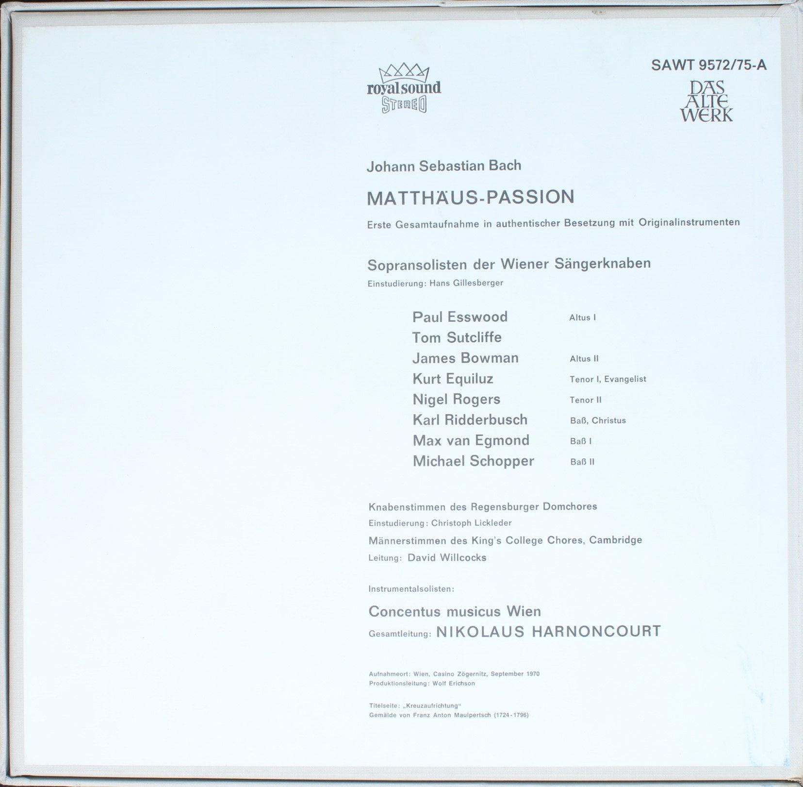 Telefunken SAWT 9572/75-A - Johann Sebastian Bach - Matthäus-Pas - Image 2