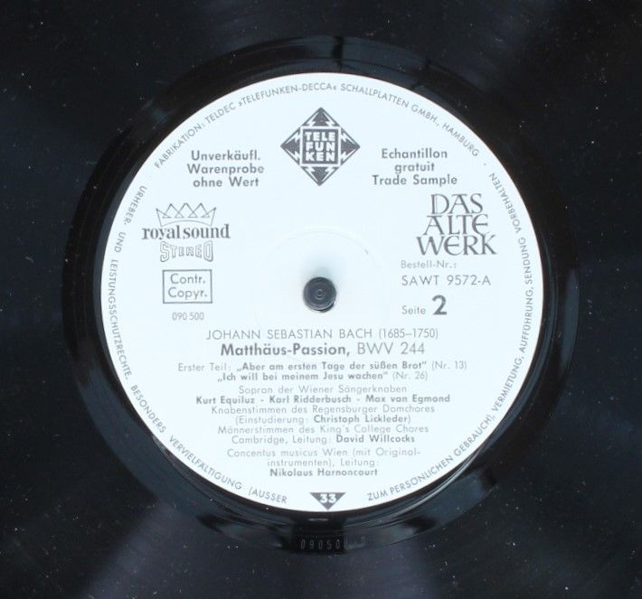 Telefunken SAWT 9572/75-A - Johann Sebastian Bach - Matthäus-Pas - Image 7