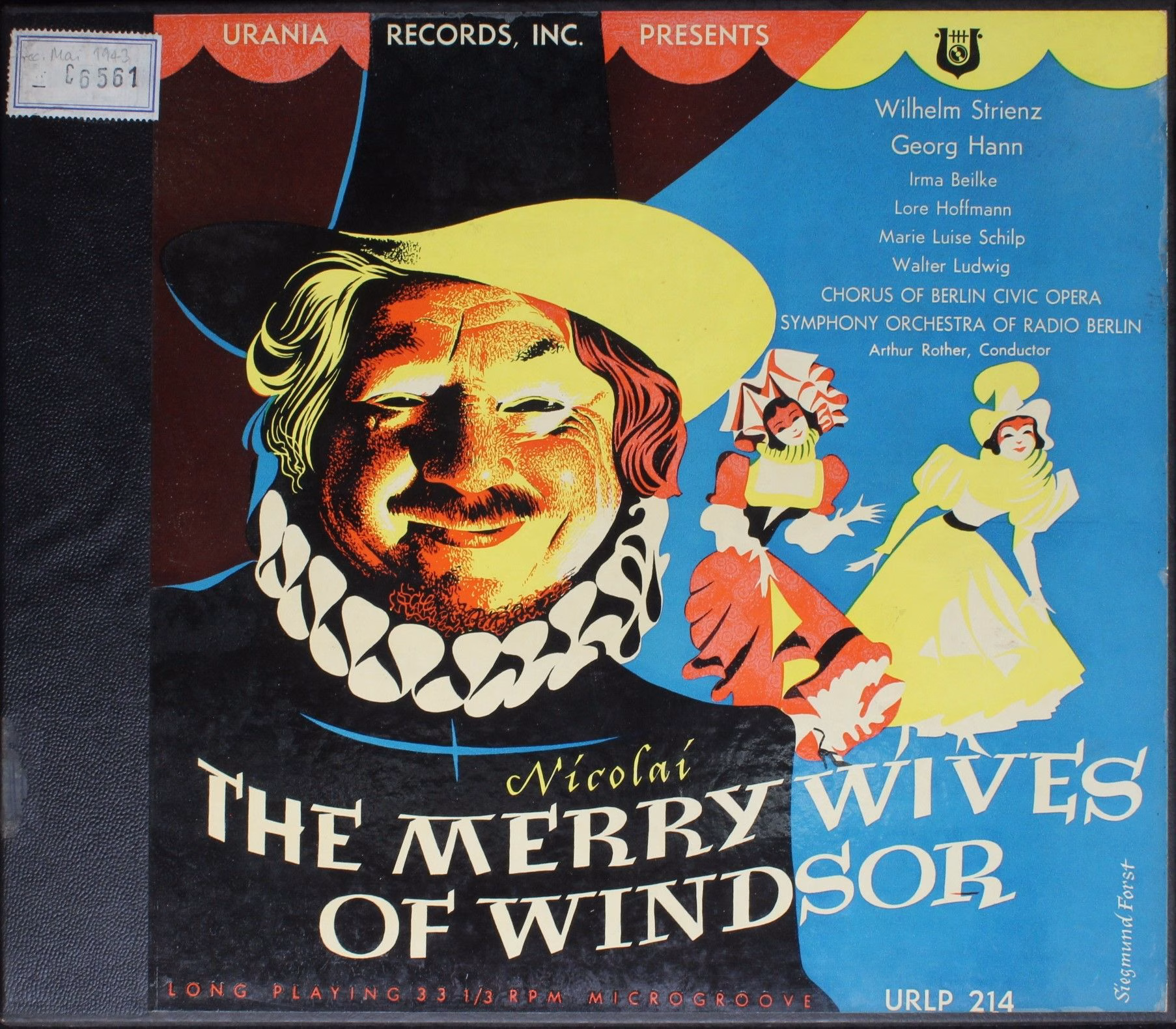 Urania Records (3) URLP 214 - Otto Nicolai, Wilhelm Strienz, Geo