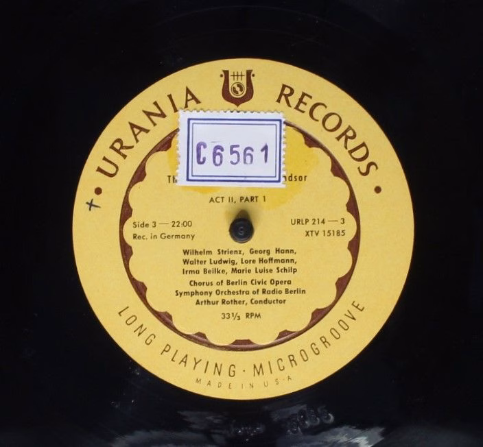 Urania Records (3) URLP 214 - Otto Nicolai, Wilhelm Strienz, Geo - Image 7